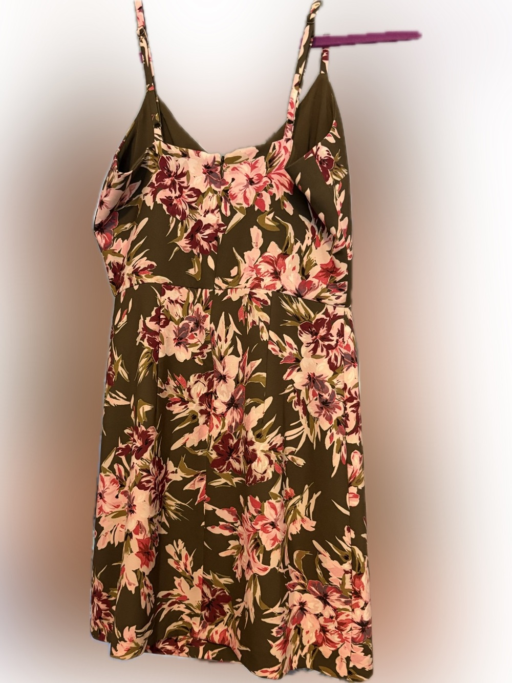 French Connection Olive Green Floral Camisole Dress